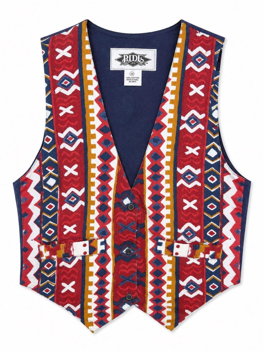 Vintage Ride Southwestern Tapestry Vest Western Boho Festival‎ Ranchwear Medium
